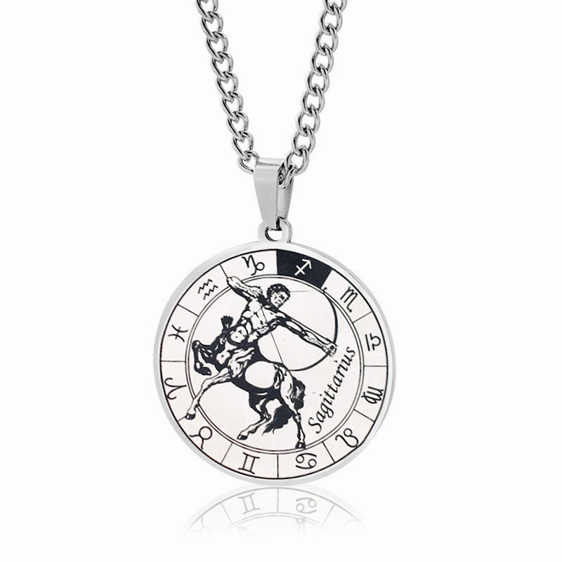 Wholesale 12 Constellation Stainless Steel Necklace