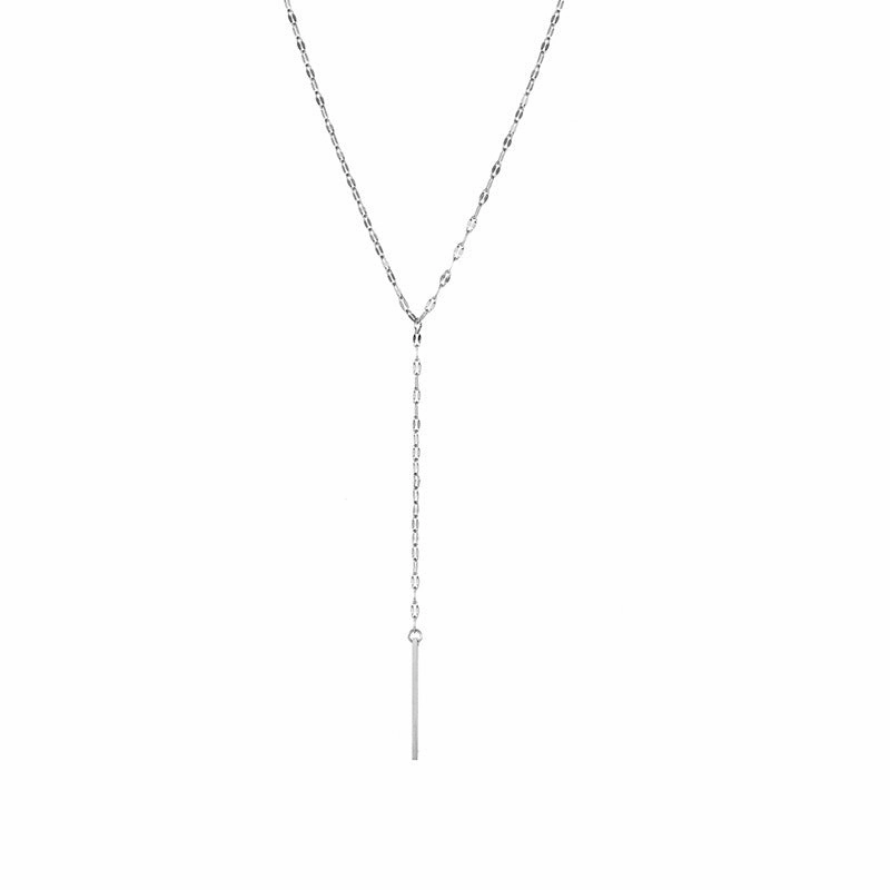 Wholesale 14K Gold-plated Stainless Steel Y-shaped Lace Lip Chain Necklace