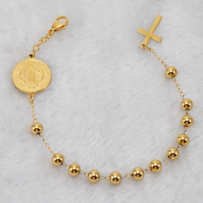Wholesale 18K Beaded Stainless Steel Bracelet