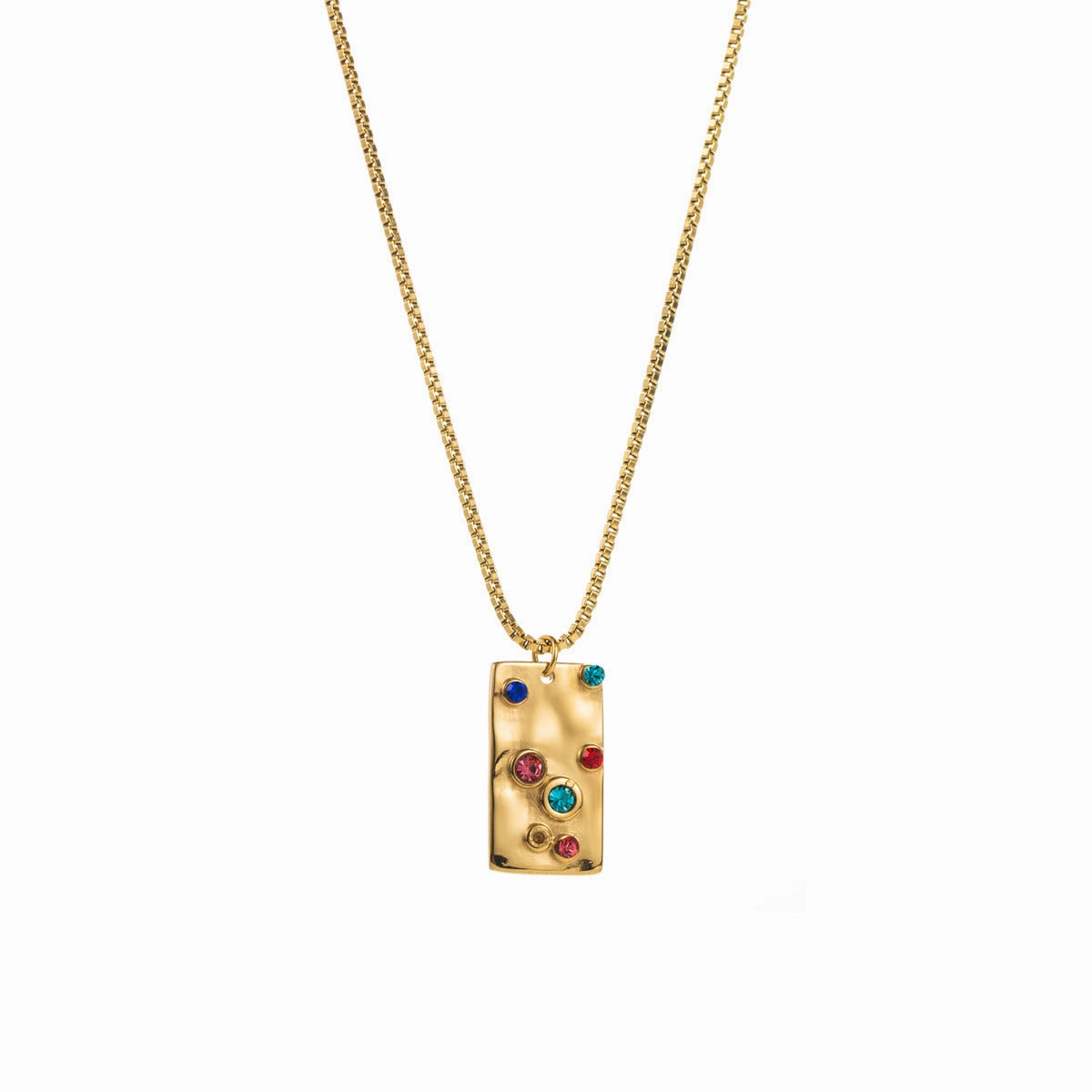 Wholesale 18k Color-preserving Stainless Steel Diamond Heart Devil's Eye Necklace
