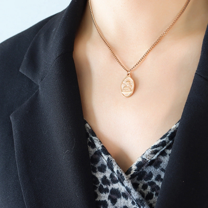 Wholesale 18K Gold Creative Titanium Steel Clavicle Chain Necklace
