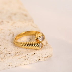Wholesale 18K Gold Medieval Zircon Copper Rings