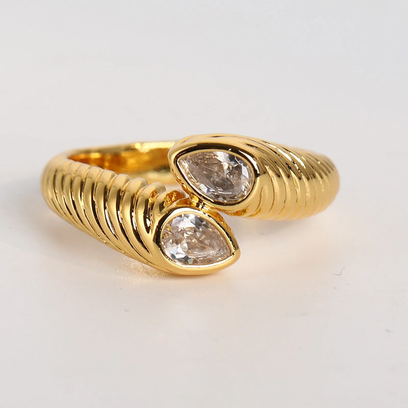 Wholesale 18K Gold Medieval Zircon Copper Rings