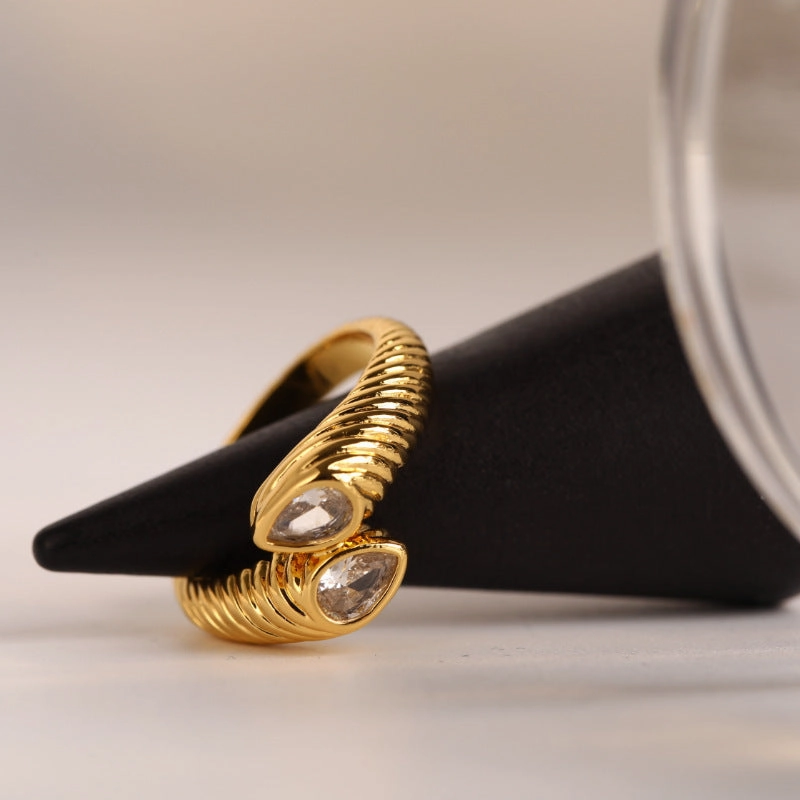 Wholesale 18K Gold Medieval Zircon Copper Rings