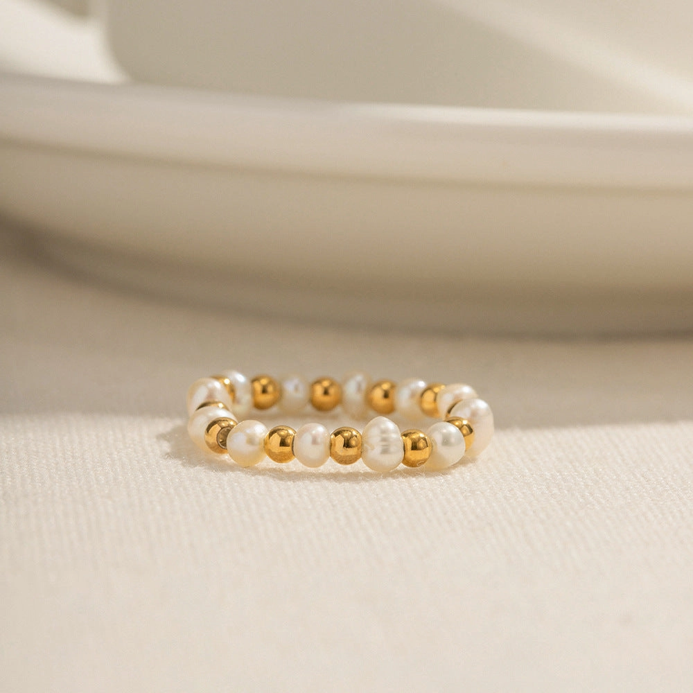 Wholesale 18K Gold Pearl Ball Ring
