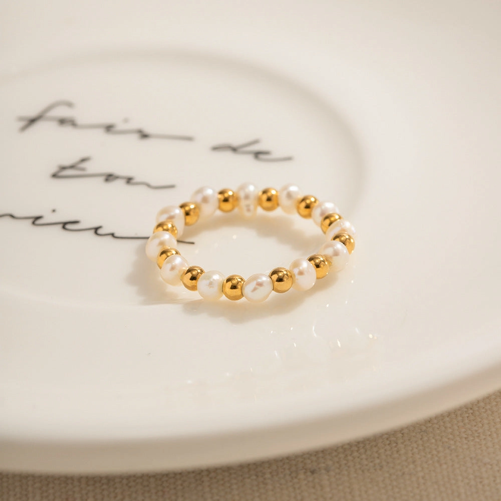 Wholesale 18K Gold Pearl Ball Ring