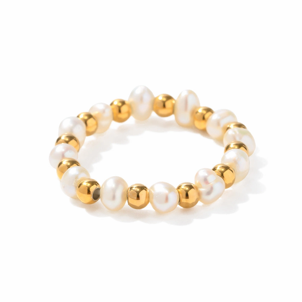 Wholesale 18K Gold Pearl Ball Ring