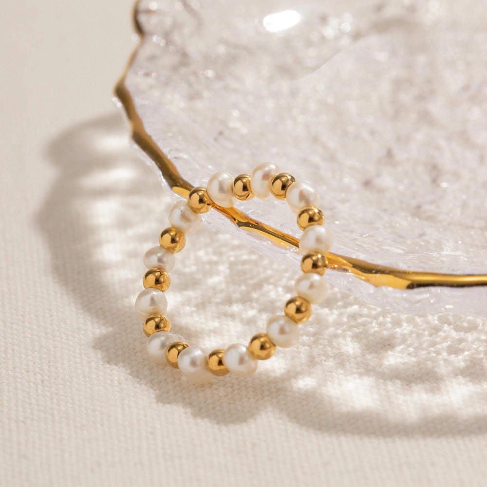 Wholesale 18K Gold Pearl Ball Ring