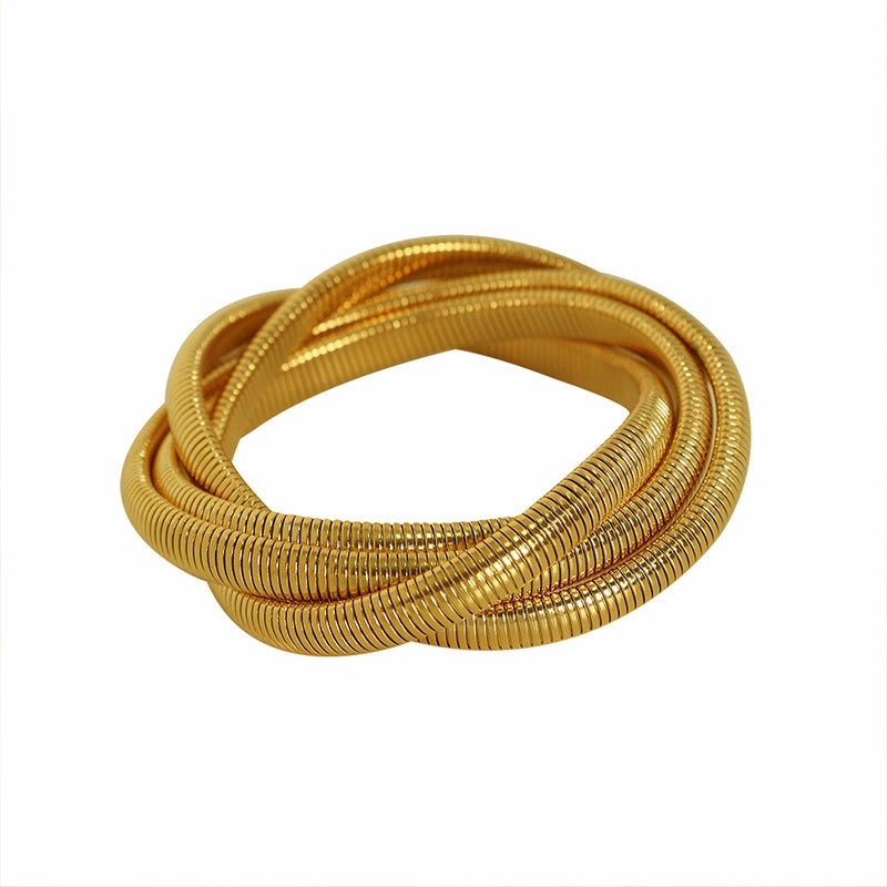 Wholesale 18K Gold Plated Four-layer Goose Throat Stretch Bracelet