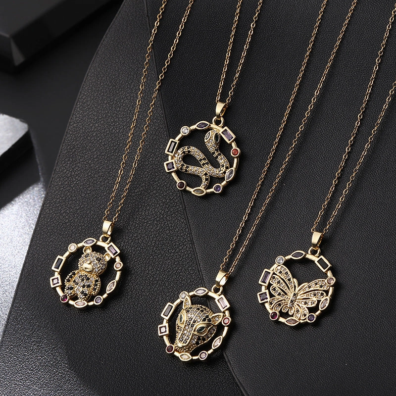 Wholesale 18K Gold Plated Snake Pendant Copper Necklaces