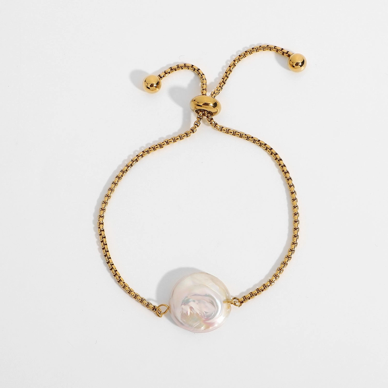 Wholesale 18k Gold-plated Stainless Steel Pearl Bracelet