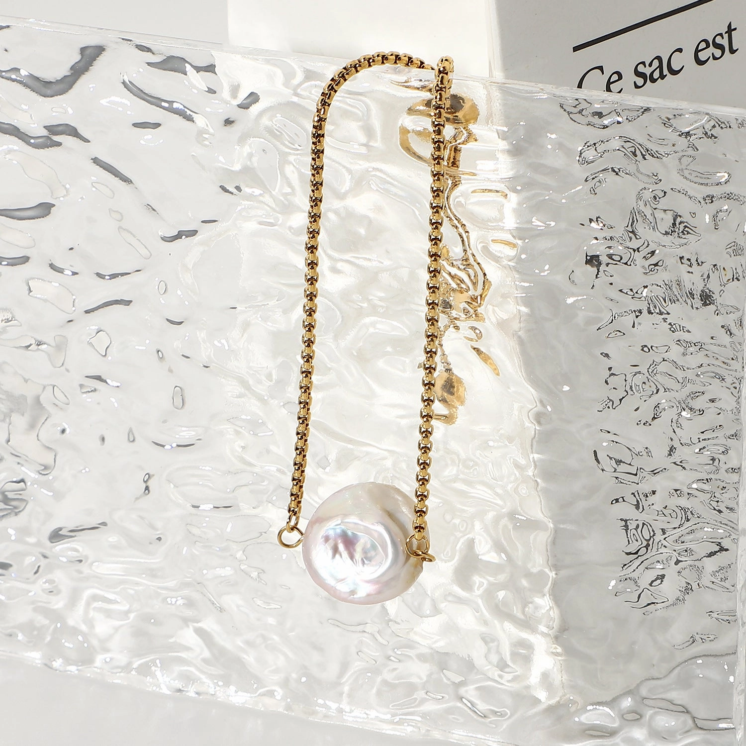 Wholesale 18k Gold-plated Stainless Steel Pearl Bracelet