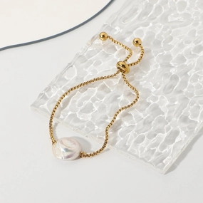 Wholesale 18k Gold-plated Stainless Steel Pearl Bracelet
