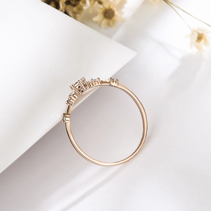 Wholesale 18K Gold Plated Zircon Copper Rings