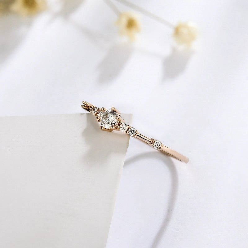 Wholesale 18K Gold Plated Zircon Copper Rings