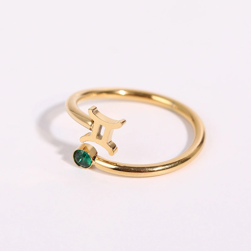 Wholesale 18K Gold Plating 12 Constellation Copper Rings