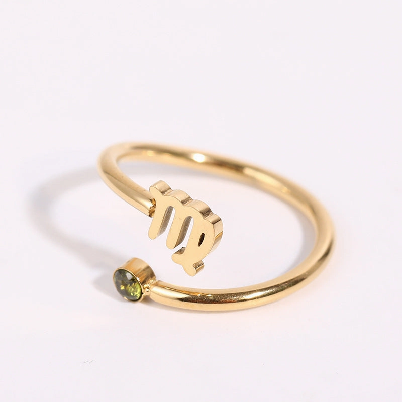 Wholesale 18K Gold Plating 12 Constellation Copper Rings