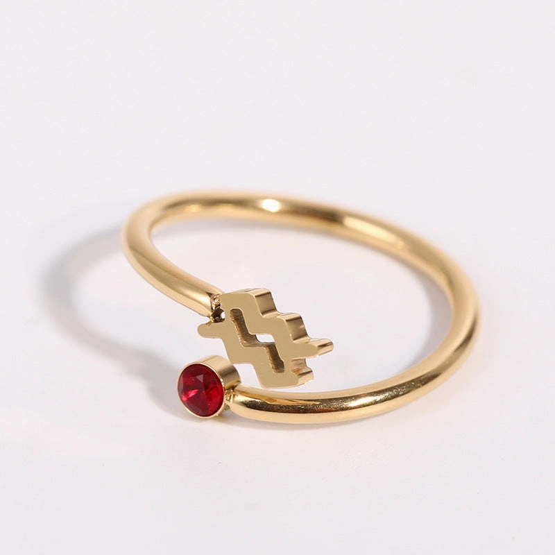 Wholesale 18K Gold Plating 12 Constellation Copper Rings