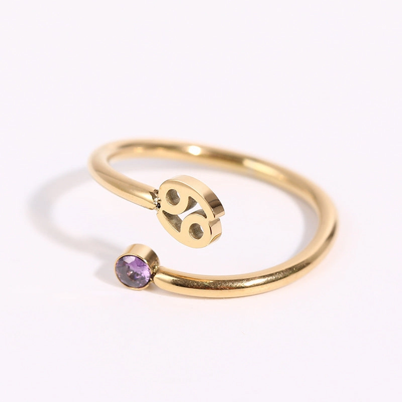 Wholesale 18K Gold Plating 12 Constellation Copper Rings
