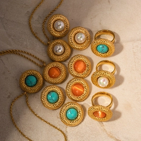 Wholesale 18k Gold Round Stainless Steel Necklaces