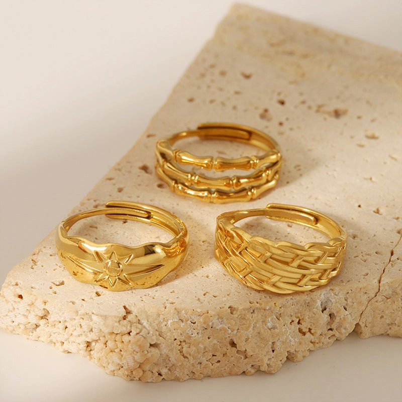 Wholesale 18K Gold Stainless Steel Adjustable Ring