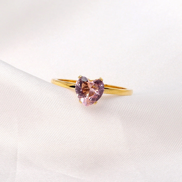 Wholesale 18K Gold Stainless Steel Heart Ring