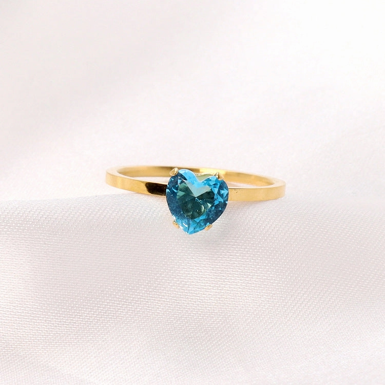 Wholesale 18K Gold Stainless Steel Heart Ring