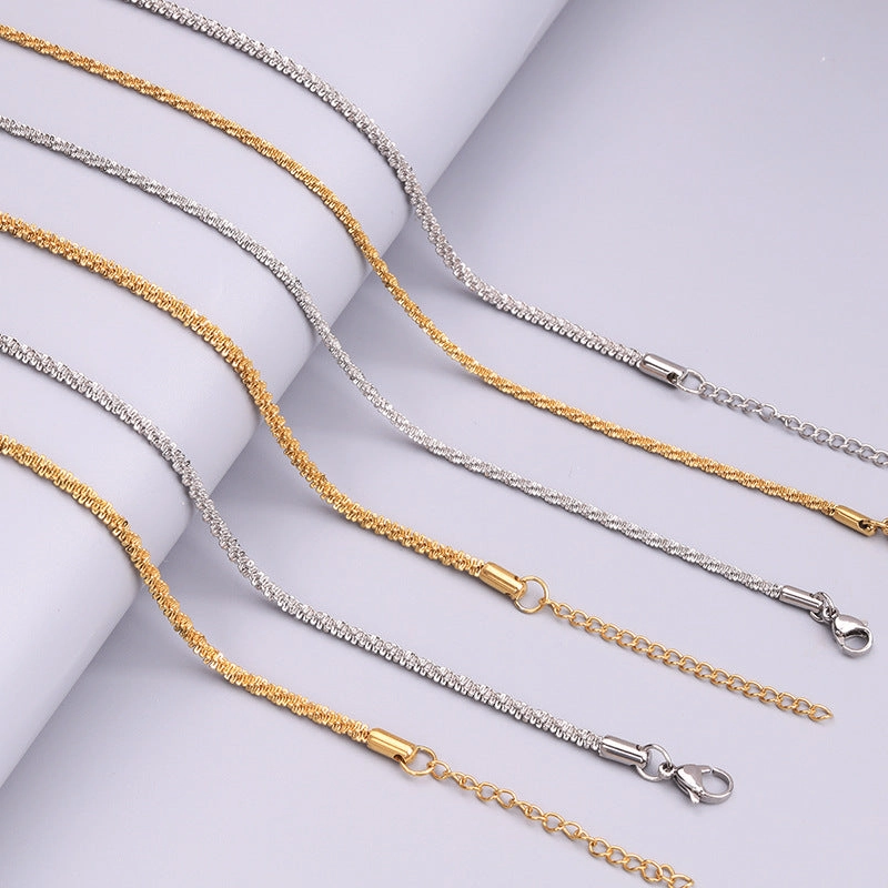 Wholesale 18K Gold Stainless Steel Plated with Gold Titanium Steel Necklaces