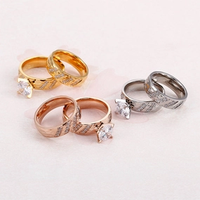 Wholesale 18k Gold Titanium Steel Rings