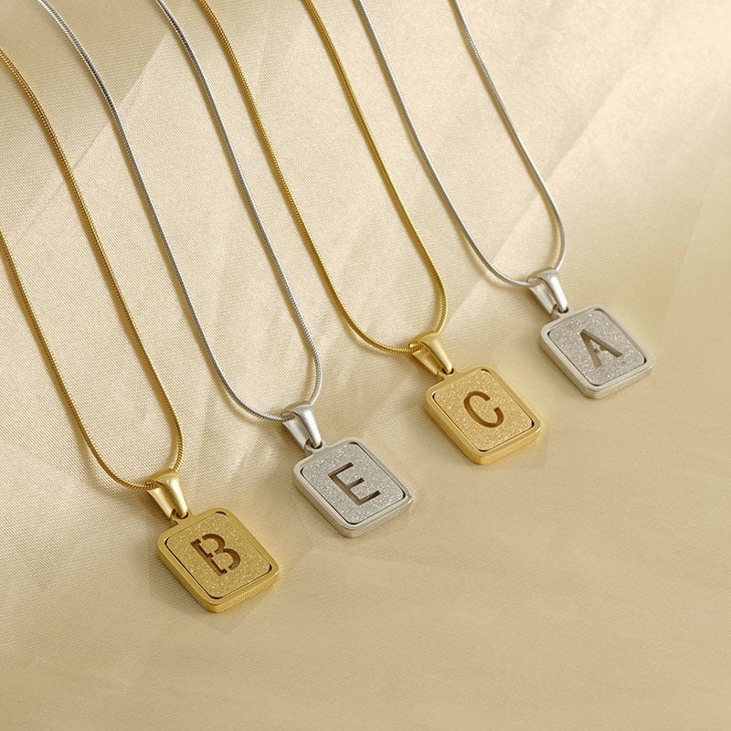 Wholesale 18K Stainless Steel Titanium Steel Alphabet Pendant Necklaces