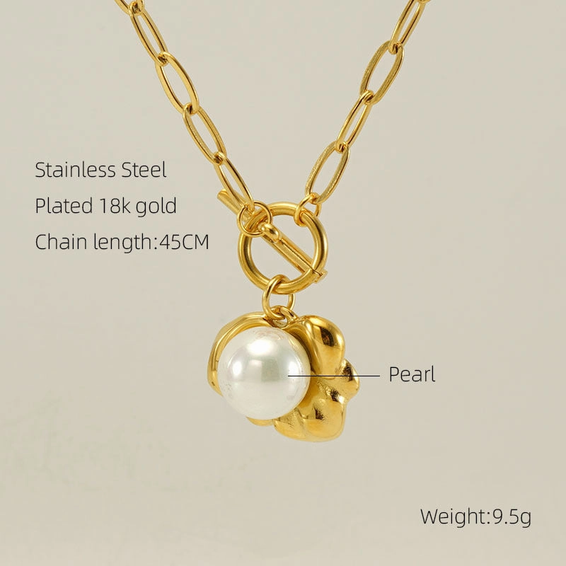 Wholesale 18K Titanium Steel Gemstone Necklace Clavicle Chain