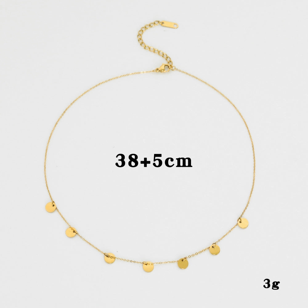 Wholesale 20PCS Natural Stone 14k Gold Plated Multi-layer DIY Titanium Steel Necklace