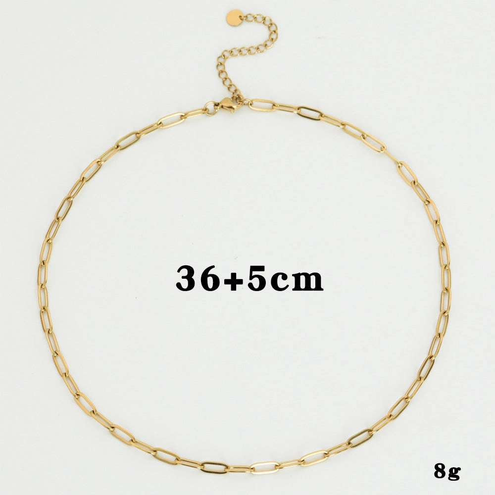 Wholesale 20PCS Natural Stone 14k Gold Plated Multi-layer DIY Titanium Steel Necklace
