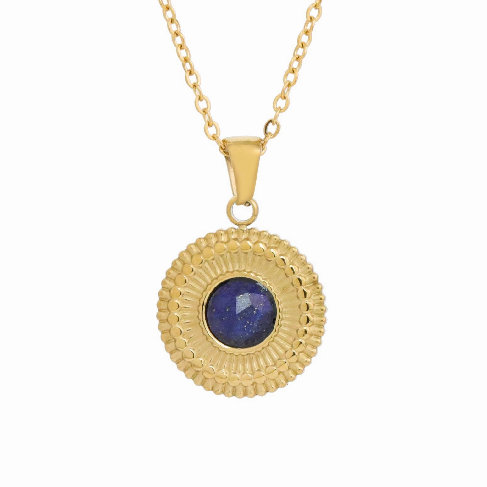 Wholesale 20PCS Natural Stone 14k Gold Plated Multi-layer DIY Titanium Steel Necklace