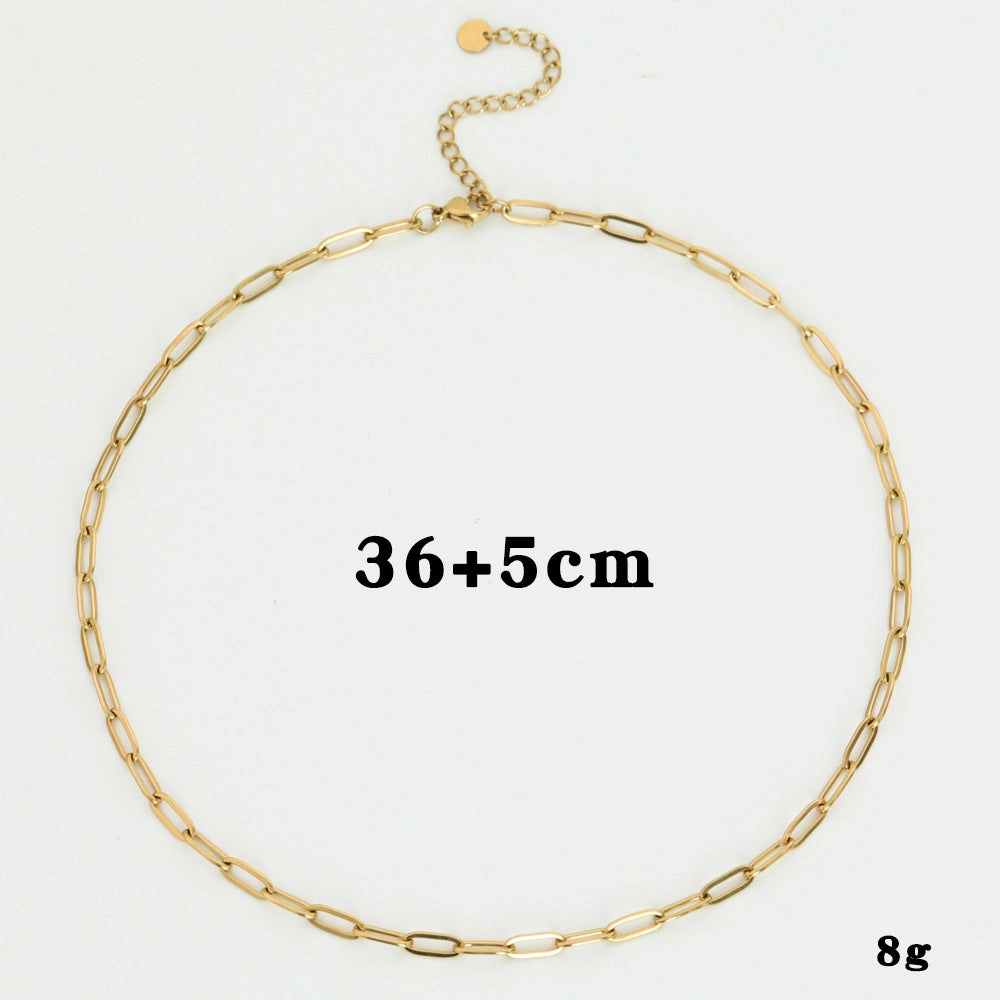 Wholesale 20PCS Natural Stone Titanium Steel Vintage Multi-layered Glitter Necklace