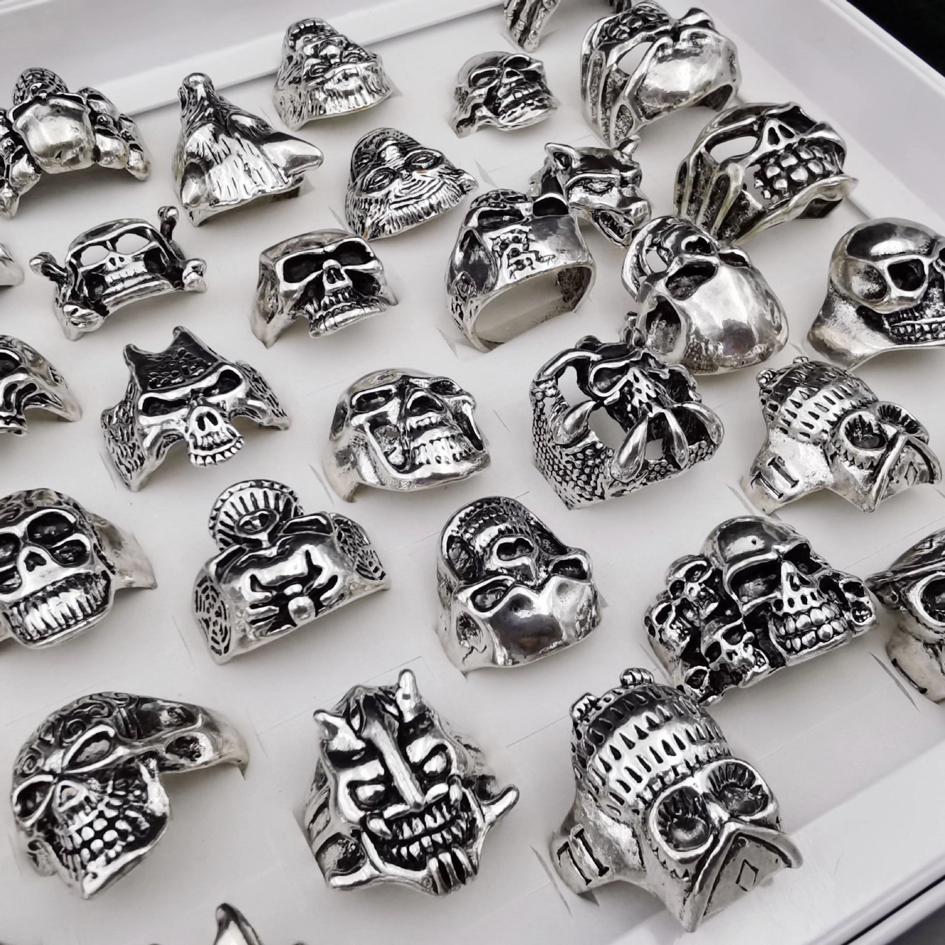 Wholesale 20pcs Skull Alloy Rings