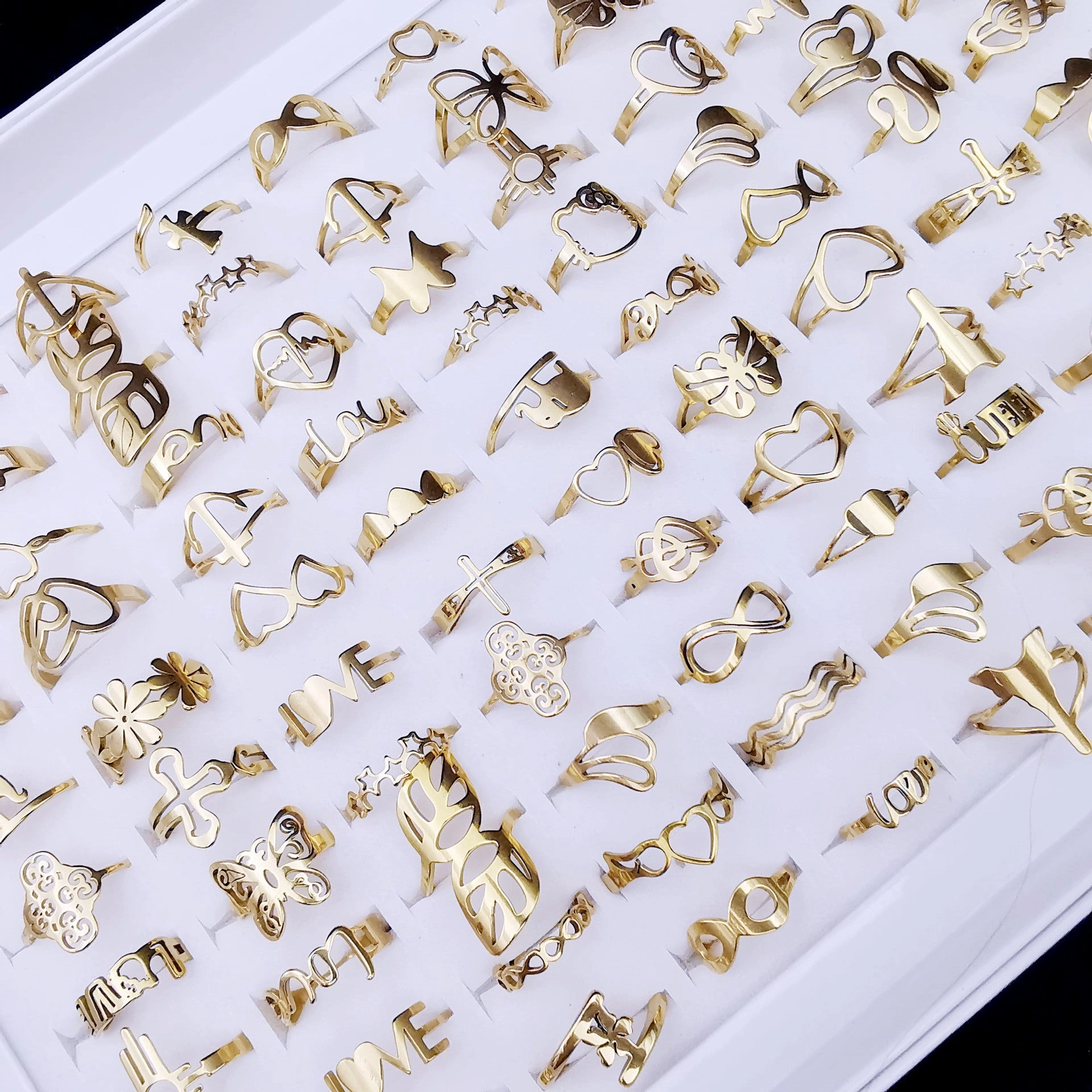 Wholesale 20PCS Stainless Steel Random Style Ring