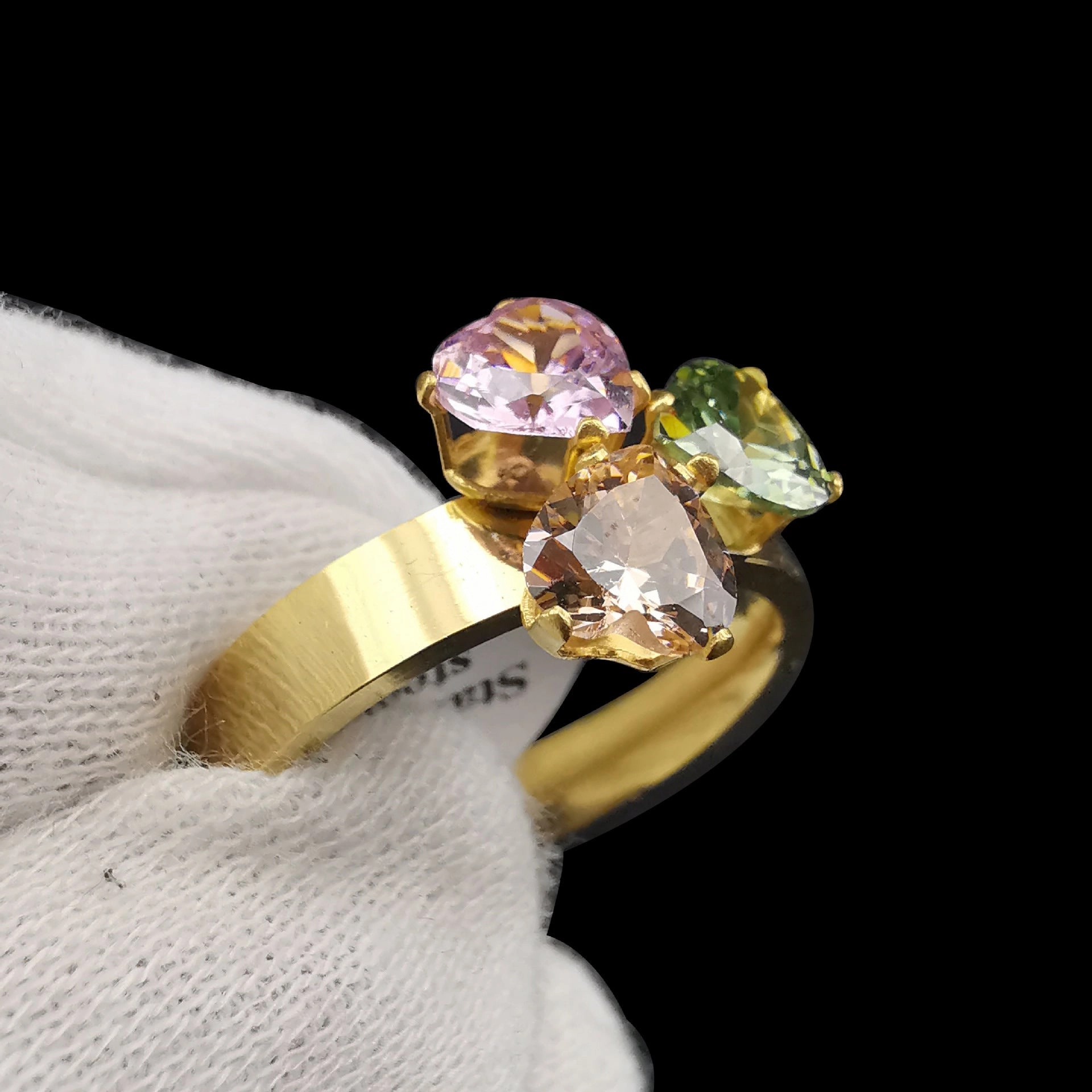 Wholesale 20PCS Stainless Steel Random Zircon Ring