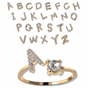 Wholesale 26 Alphabet Copper Rings