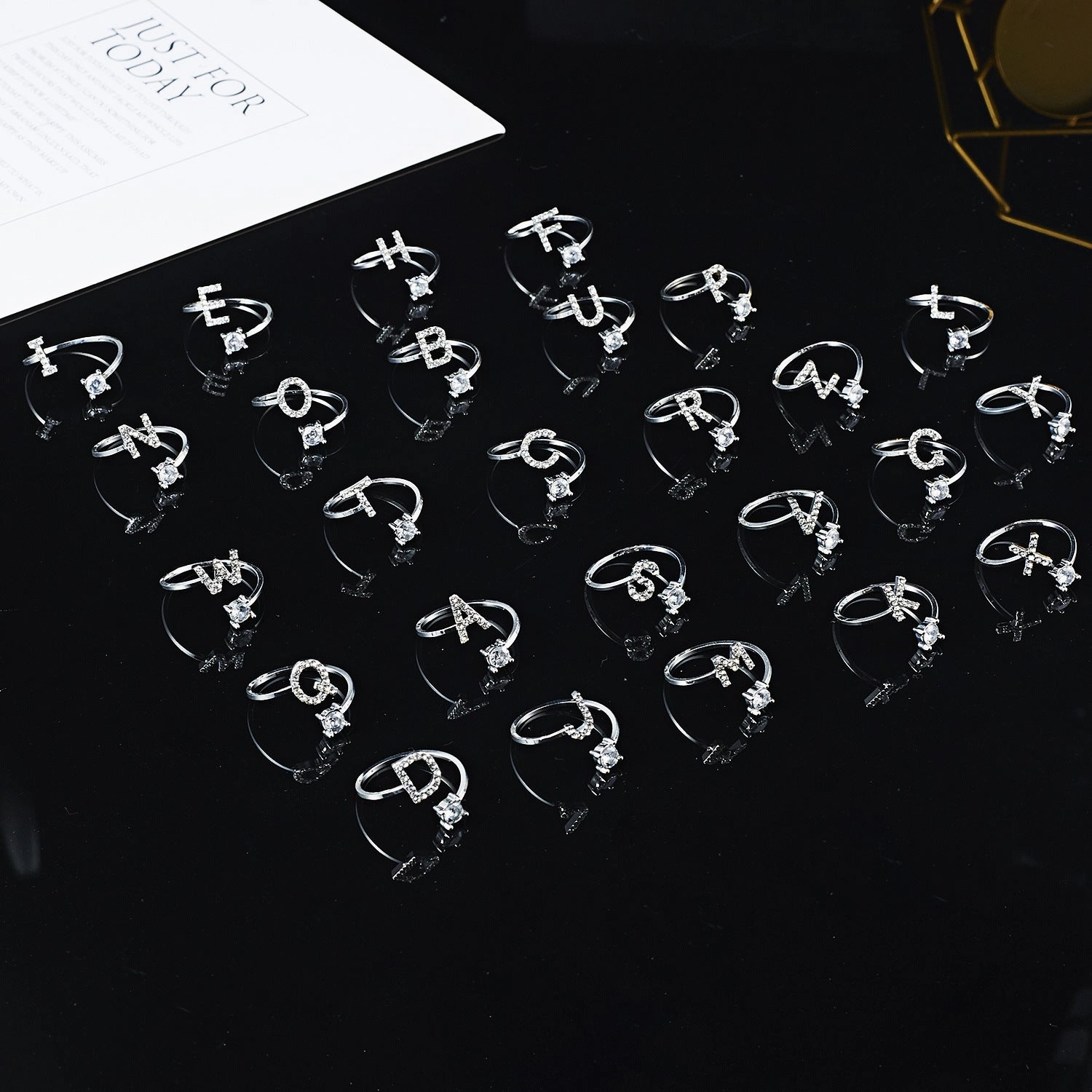 Wholesale 26 Alphabet Copper Rings