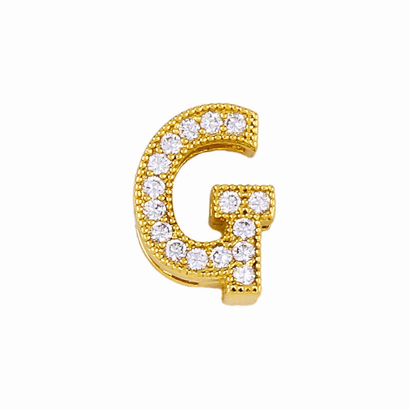 Wholesale 26 English Alphabets Gold-plated Necklaces with Diamonds