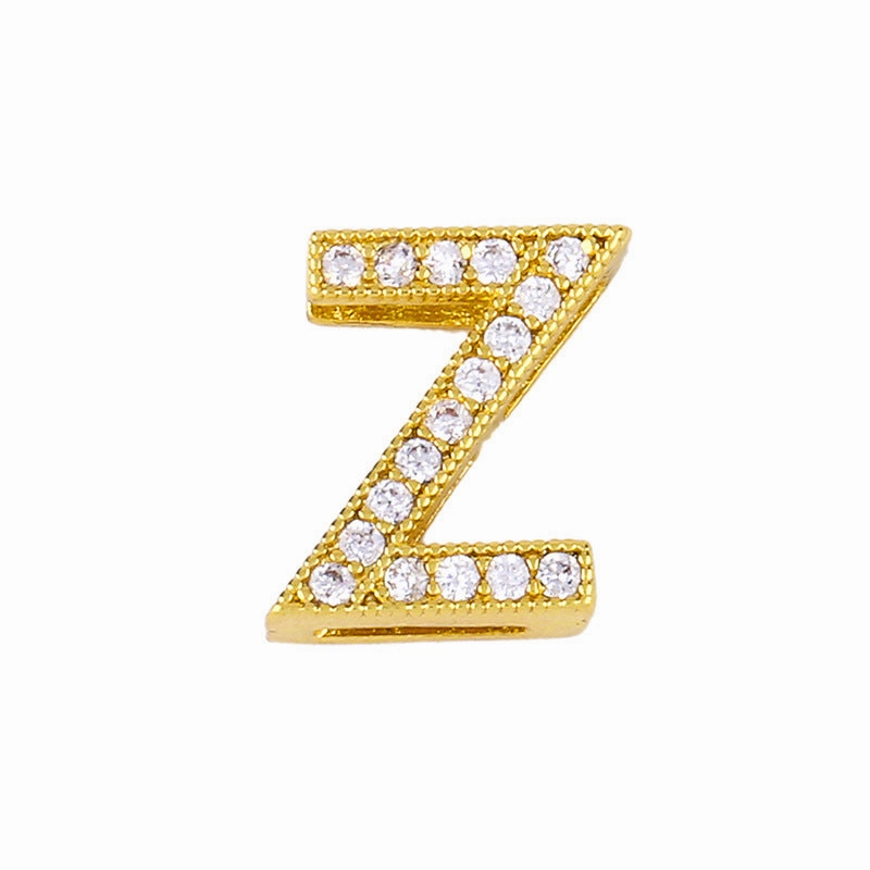 Wholesale 26 English Alphabets Gold-plated Necklaces with Diamonds