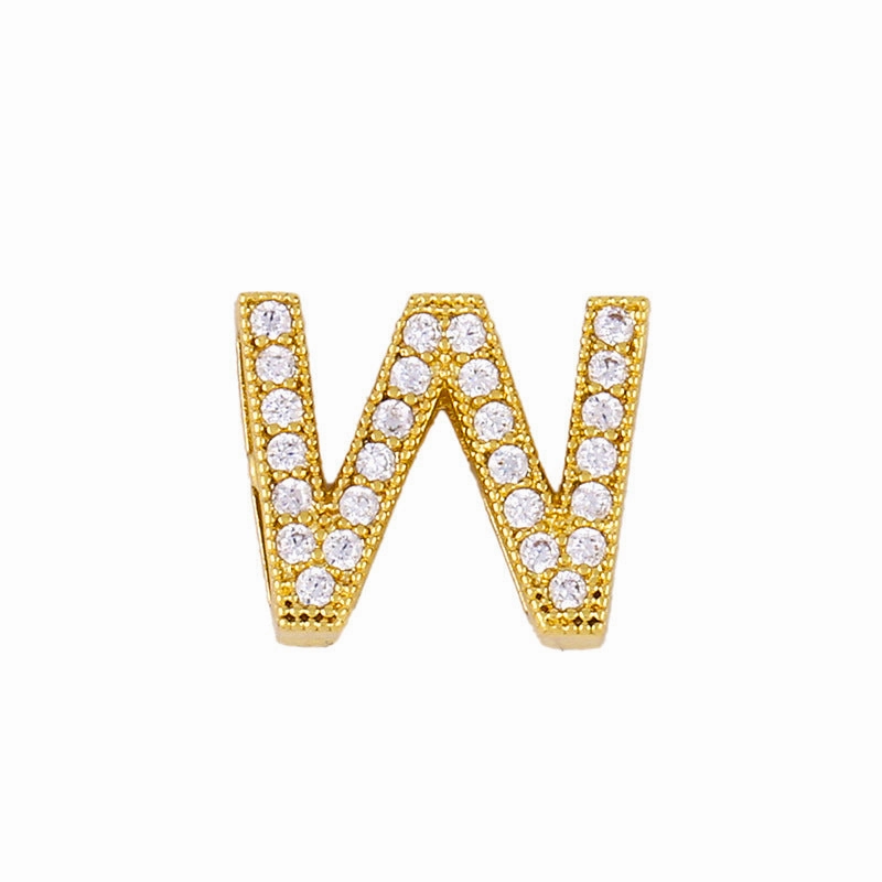 Wholesale 26 English Alphabets Gold-plated Necklaces with Diamonds