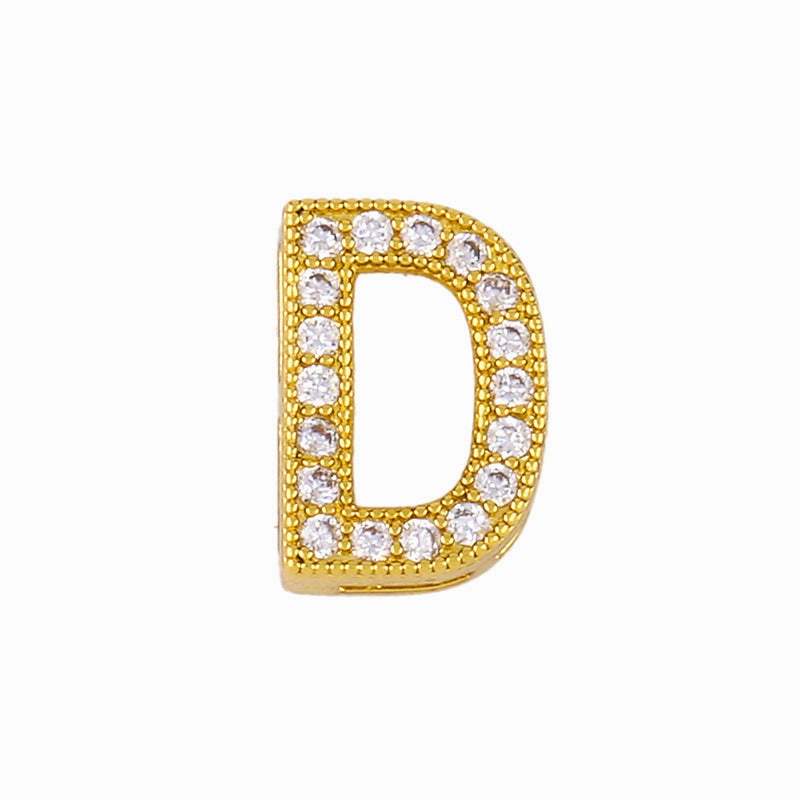 Wholesale 26 English Alphabets Gold-plated Necklaces with Diamonds
