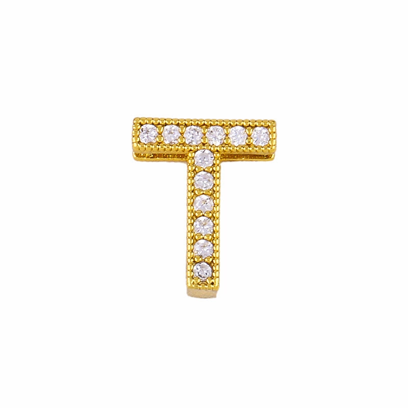 Wholesale 26 English Alphabets Gold-plated Necklaces with Diamonds