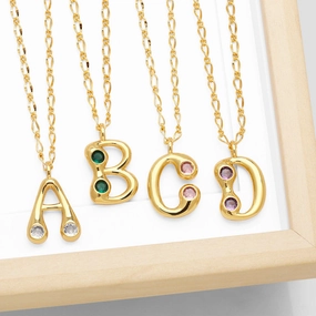 Wholesale 26 English Letters Gold Plated Necklace
