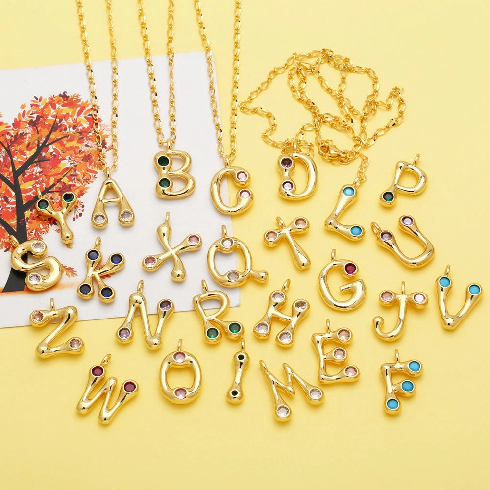 Wholesale 26 English Letters Gold Plated Necklace