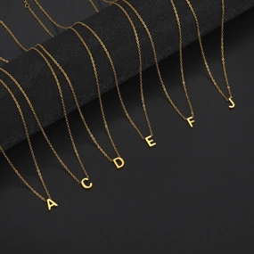 Wholesale 26 Letters Gold 18k Real Gold Electroplated 304 Stainless Steel Necklace