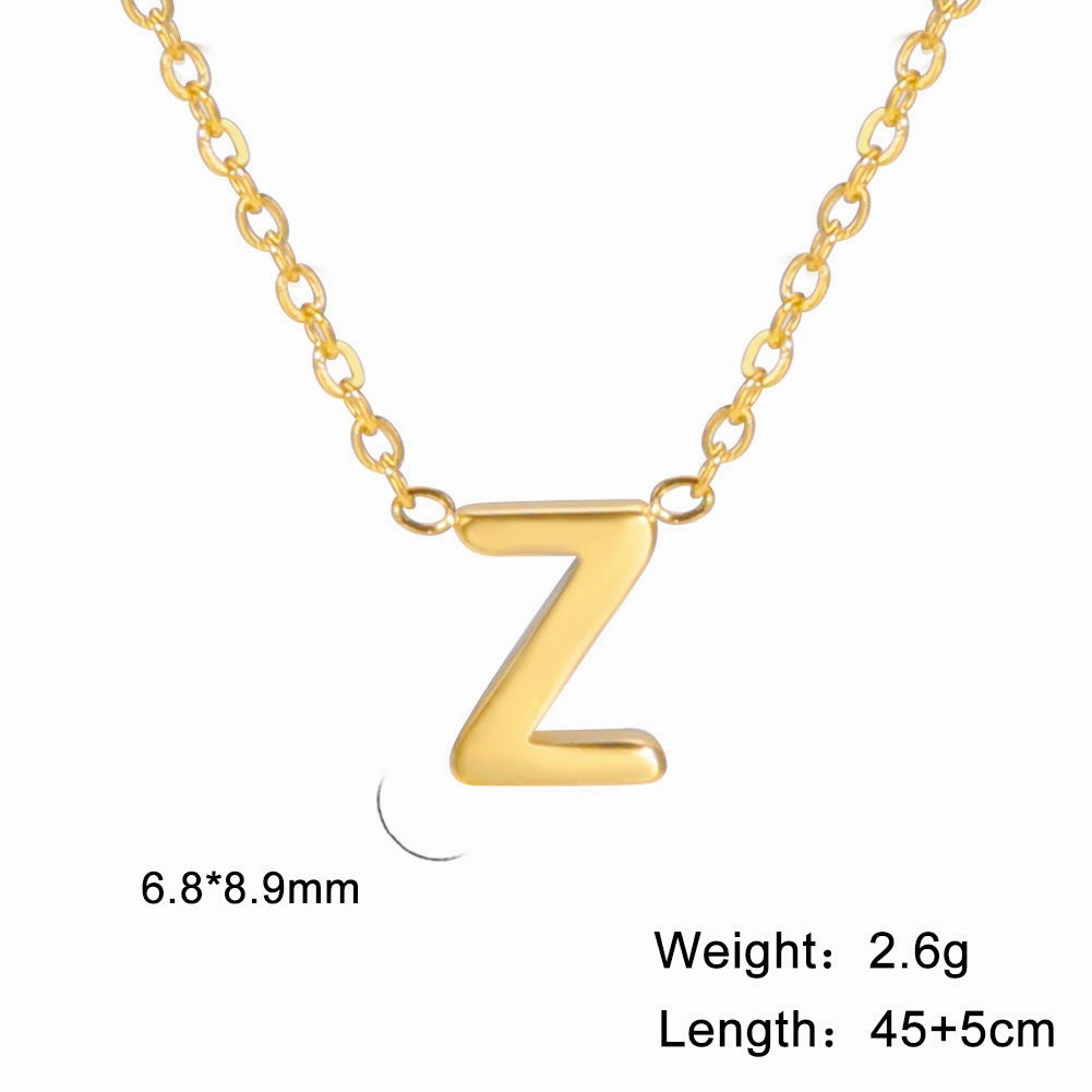 Wholesale 26 Letters Gold 18k Real Gold Electroplated 304 Stainless Steel Necklace