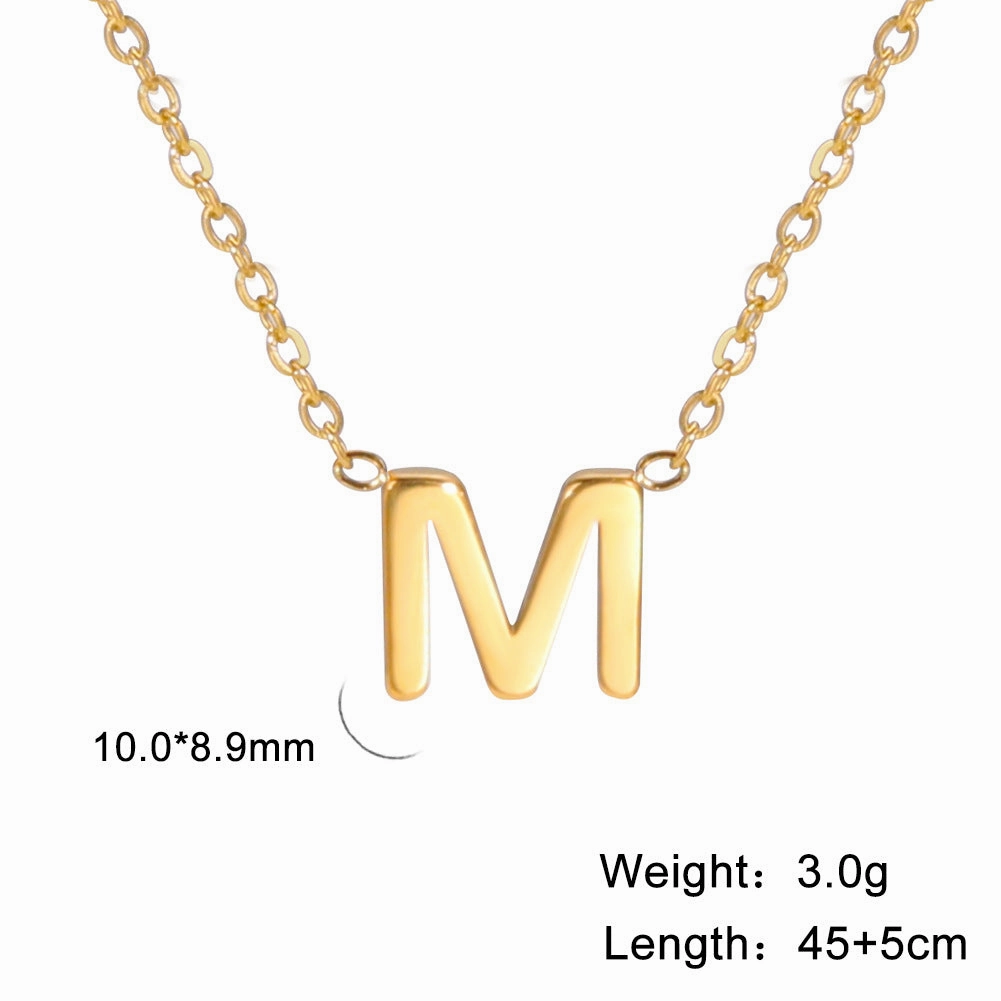 Wholesale 26 Letters Gold 18k Real Gold Electroplated 304 Stainless Steel Necklace
